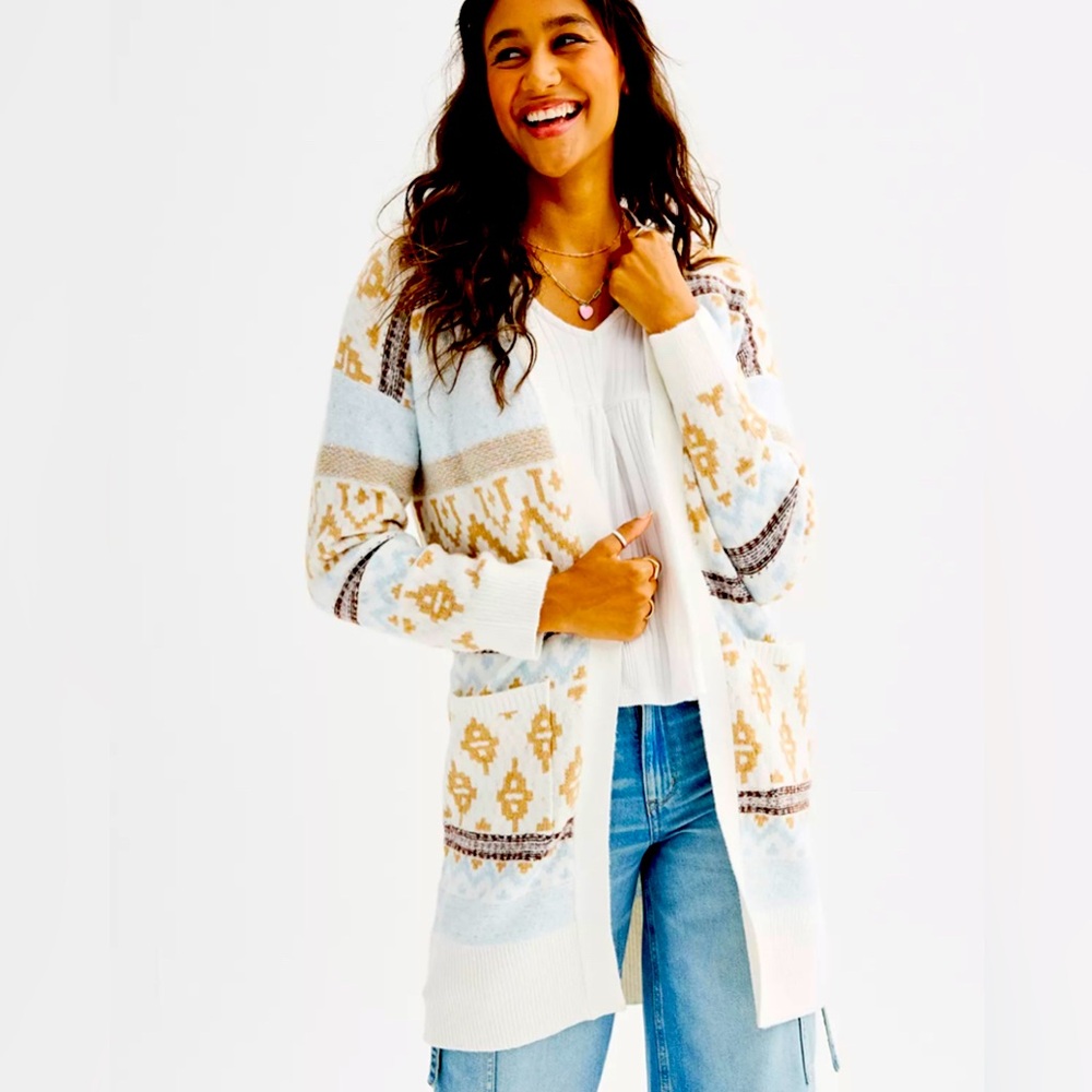 SO• Aztec Long Cardigan